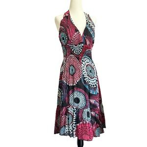 Boho festival halter hippie midi dress fairy stretchy breathable cotton granola